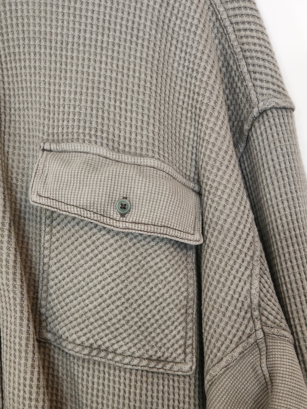 Aerie LumberJane Waffle Shirt Olive Fun Green Size XXL - Picture 5 of 14